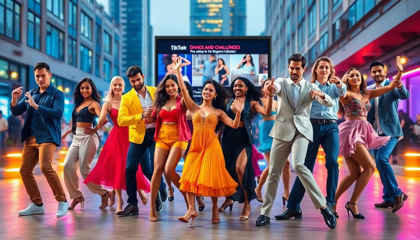 diverse dancers showcasing various styles in an urban dance setting.