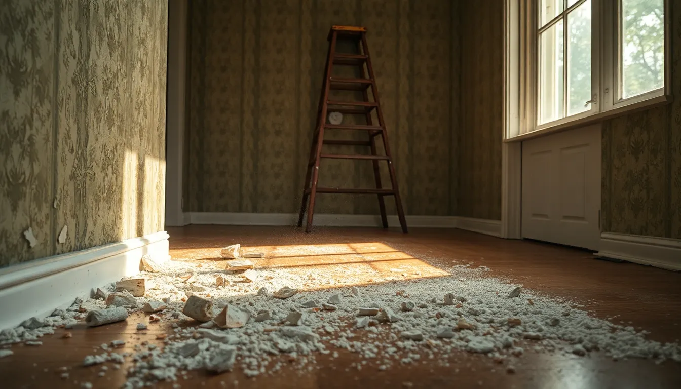 a dusty corner of a neglected home highlighting dust and debris.