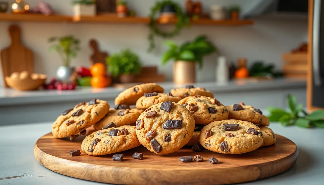 a vibrant display of nourishing cookies on a wooden platter.